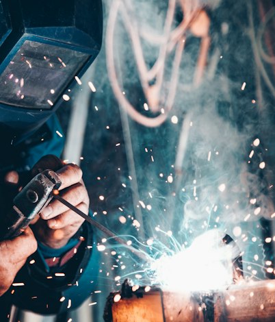 Schweißen einer Metallkonstruktion